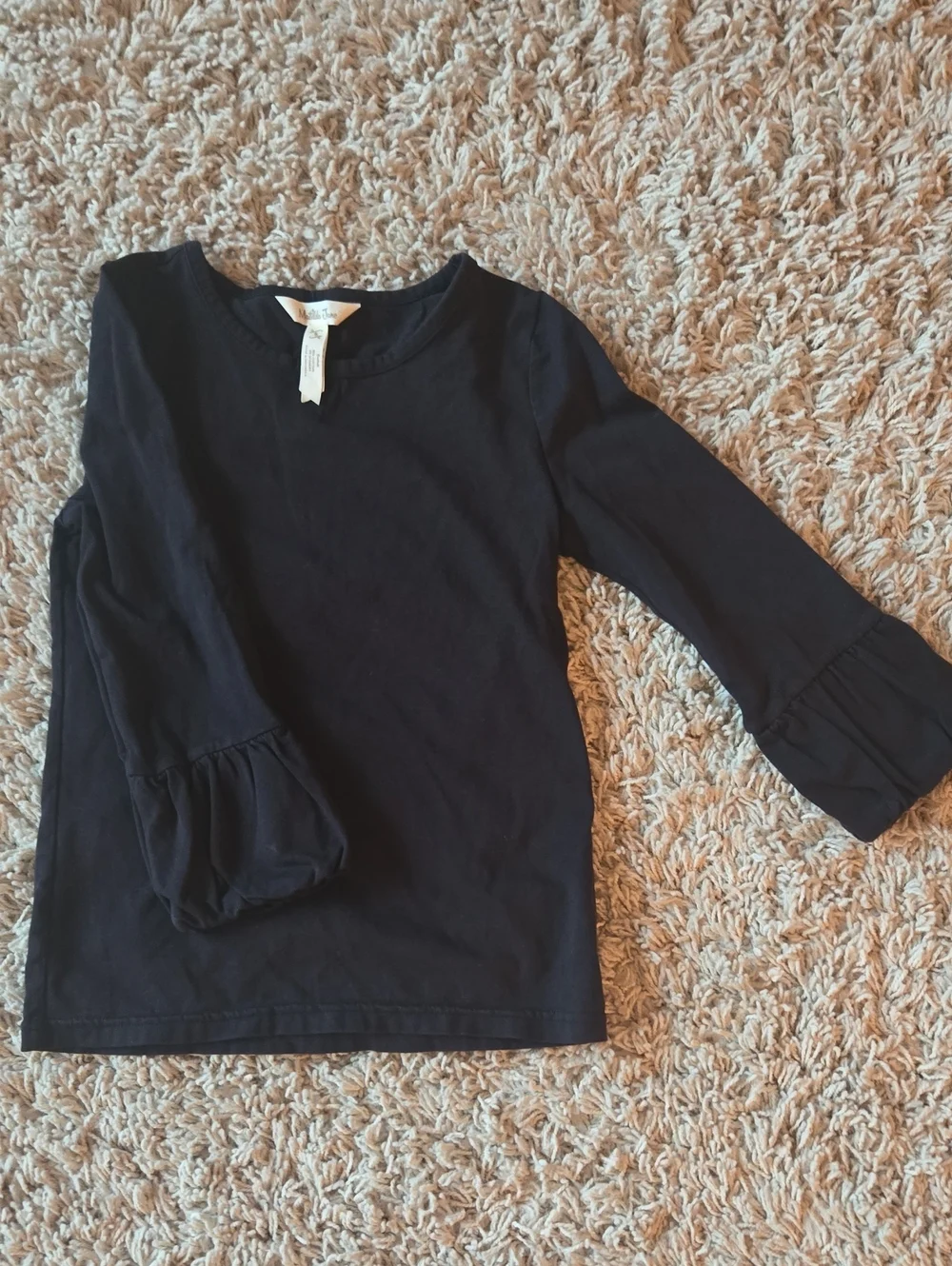 Matilda Jane Black Long-Sleeve Top with Ruffle Cuffs Girls